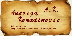 Andrija Komadinović vizit kartica